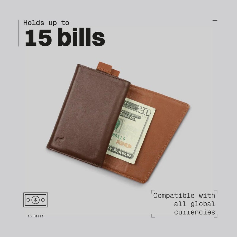 The Frenchie Co. - Speed Wallet - Front Pocket Minimalist Wallet - Ultra Slim RFID-blocking Card Holder with Quick Access Pull Tab - Full-Grain Italian Leather, Holds up to 8 Cards - Image 5
